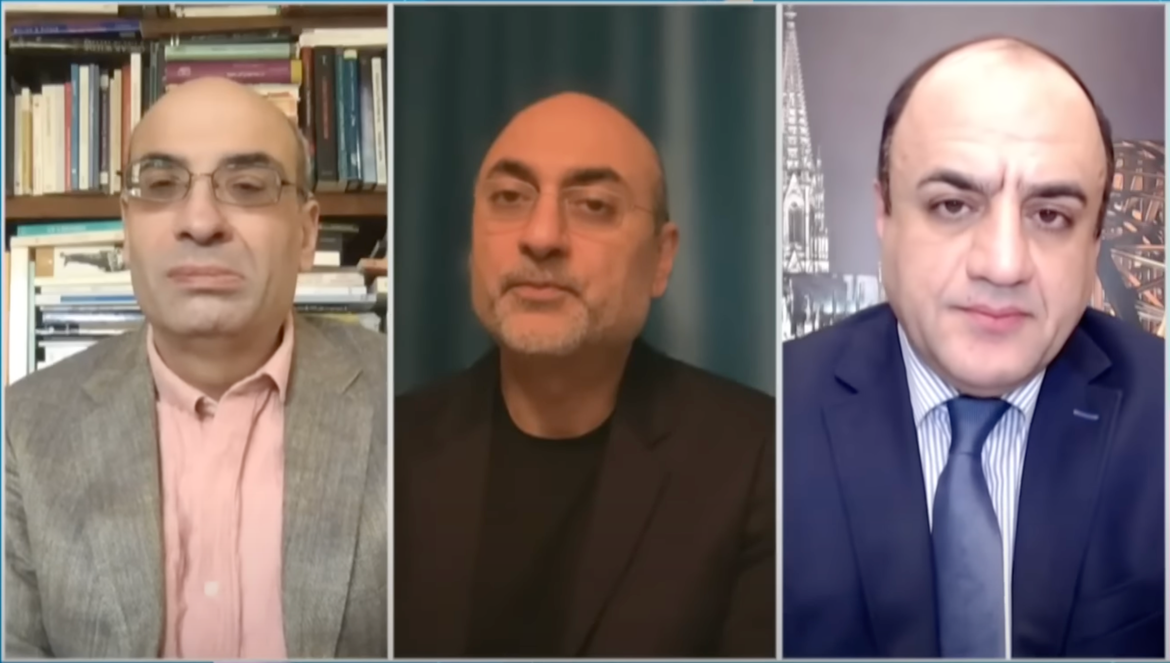 (From left) Iranian analysts Mehdi Khalaji, Mohammad Javad Akbarain, Mehdi Mahdavi Azad    (MArch 2024)
