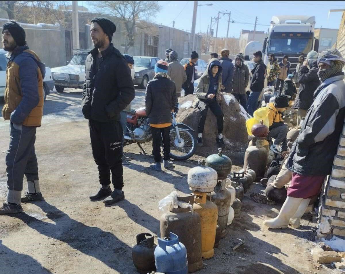 People have lined up in Torbat-e Jaam, northeast Iran to refill gas capsules. January 14, 20233