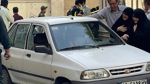 Sayyad-Khodaei's car after his assassination on May 22, 2022