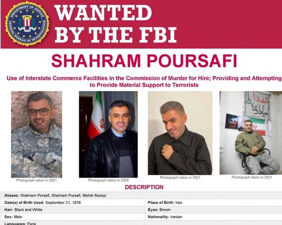 An FBI poster showing the man accused of plotting Bolton's assassination