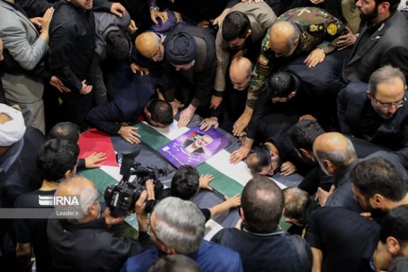 The coffin of Hamas leader Ismail Haniyeh in Tehran