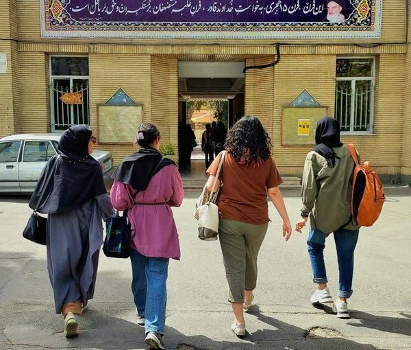 Several students of Al-Zahra university without mandatory hijab in the capital Tehran