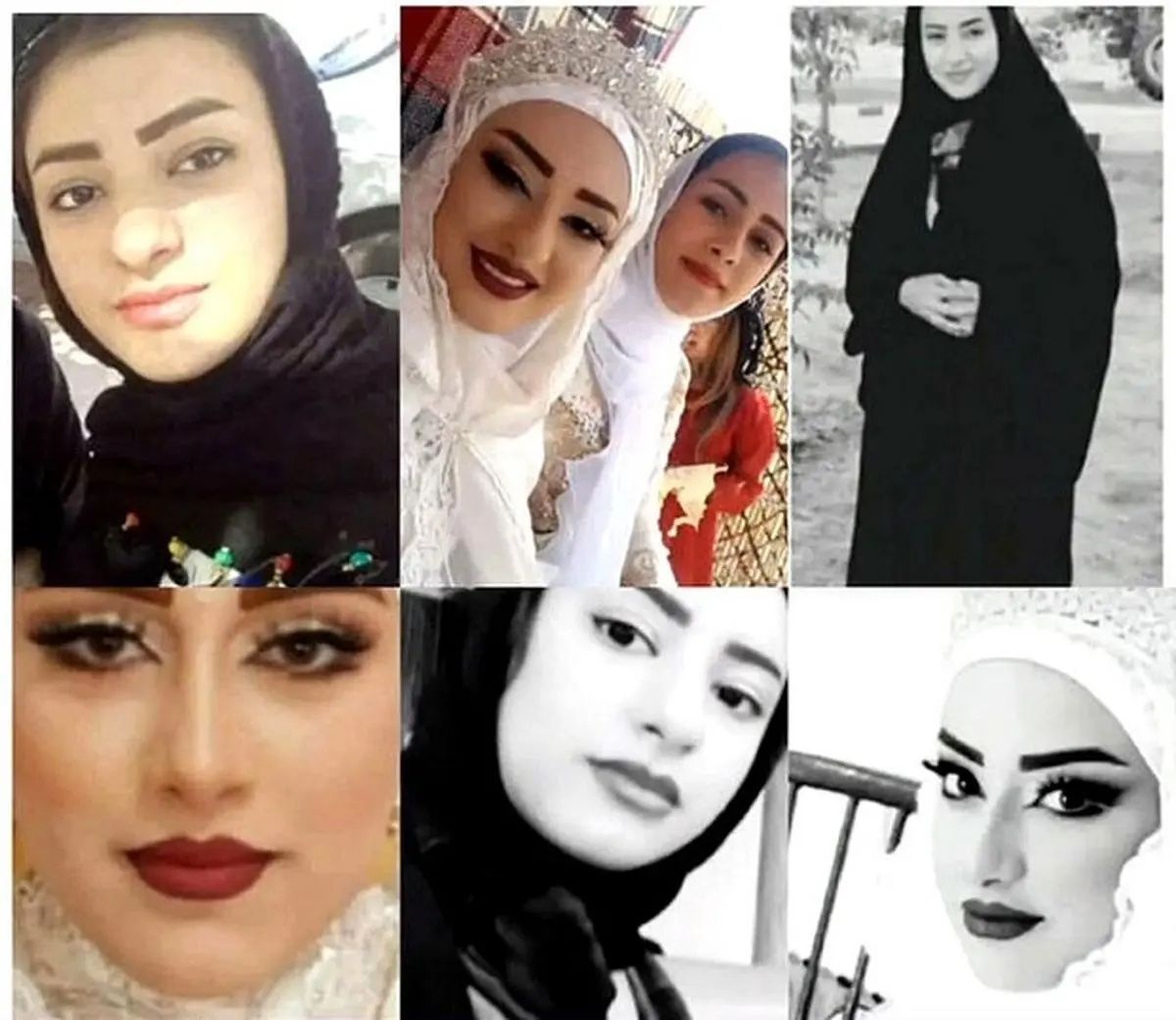 A combo picture of victims of femicide in Iran