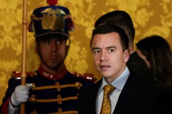 Ecuador's President Daniel Noboa attends a ceremony to appoint the high military command, in the government palace, in Quito, Ecuador, November 30, 2023