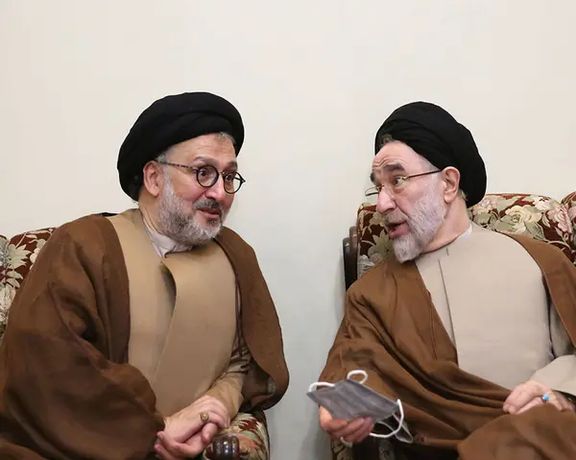 Iran's former reformist President Mohammad Khatami (right) and his chief of staff, Mohammad Ali Abtahi (Undated)