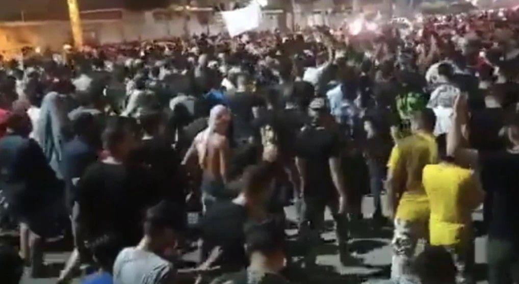 A photo showing protests in Khuzestan province in 2021