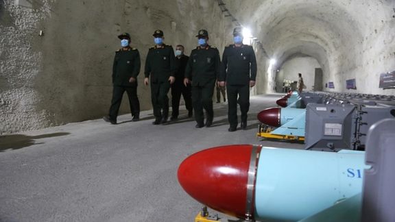 IRGC commanders in an underground missile base, claimed to be near the Persian Gulf.