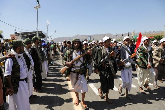 Houthi-mobilized fighters parade during a ceremony marking the 10th anniversary of the Houthi takeover in Sanaa, Yemen September 21, 2024.
